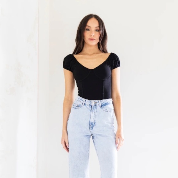 PRIV Nola Sleeveless Bodysuit in Black- Size Small - Picture 2 of 14